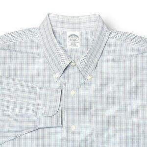 Brooks Brothers 1818 Mens 18-34 Slim Fit Blue White Red Stripe Long Sleeve Shirt